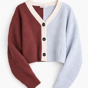 Colorblock Chunky Knit Cardigan Sweater | Oversized Cottagecore Boho